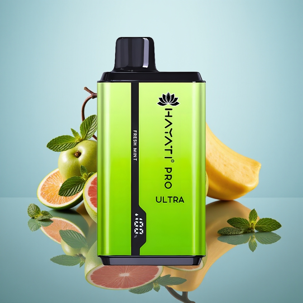 Hayati Pro Ultra 15000 퍼프 디스포저블 베이프 프레쉬 민트 2×12ml 2%