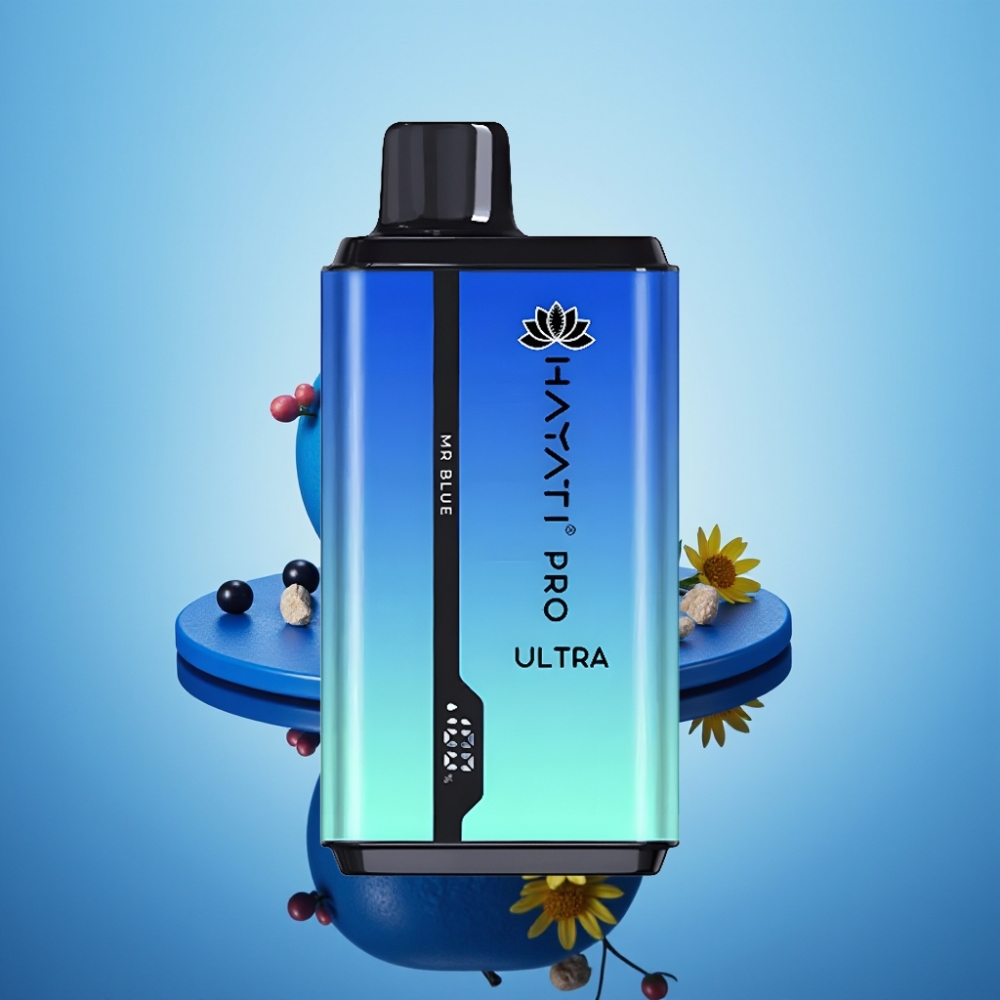 Hayati Pro Ultra 15000 퍼프 디스포저블 베이프 미스터 블루 (850mAh, 2×12ml, 2%)