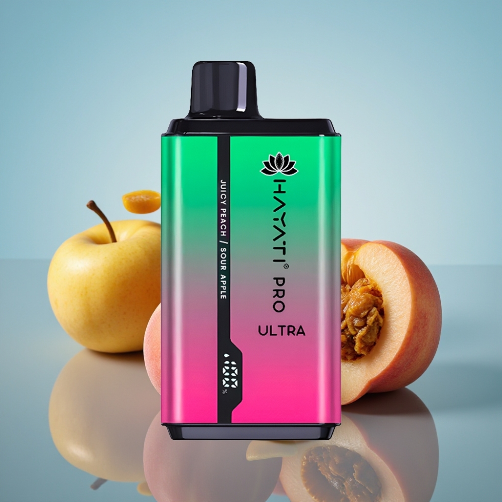 Hayati Pro Ultra 15000 퍼프 디스포저블 베이프 사과 애플 복숭아