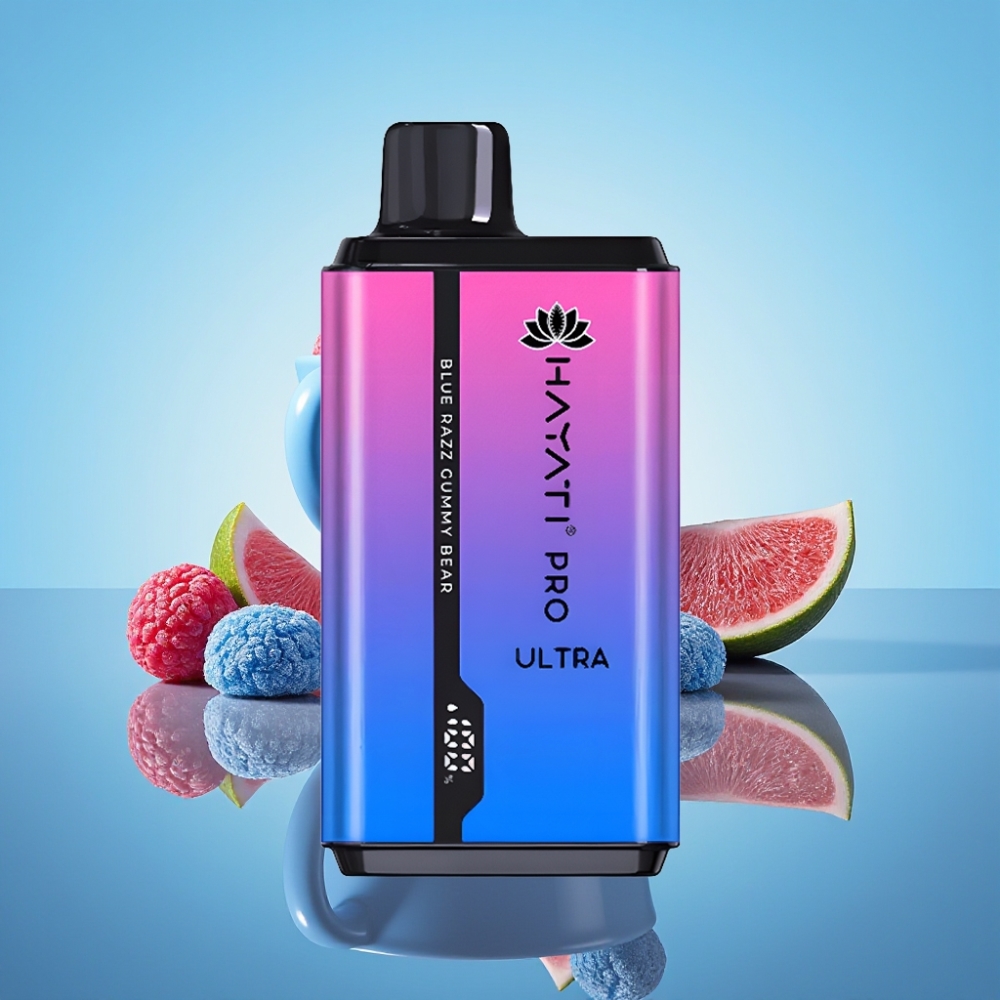 Hayati Pro Ultra 15000 퍼프 블루 라즈 베리 구미베어 디스포저블 베이프