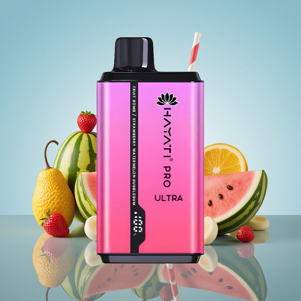 Hayati Pro Ultra 15000 퍼프 디스포저블 베이프 프루트 밤 스트로워터멜론 버블검