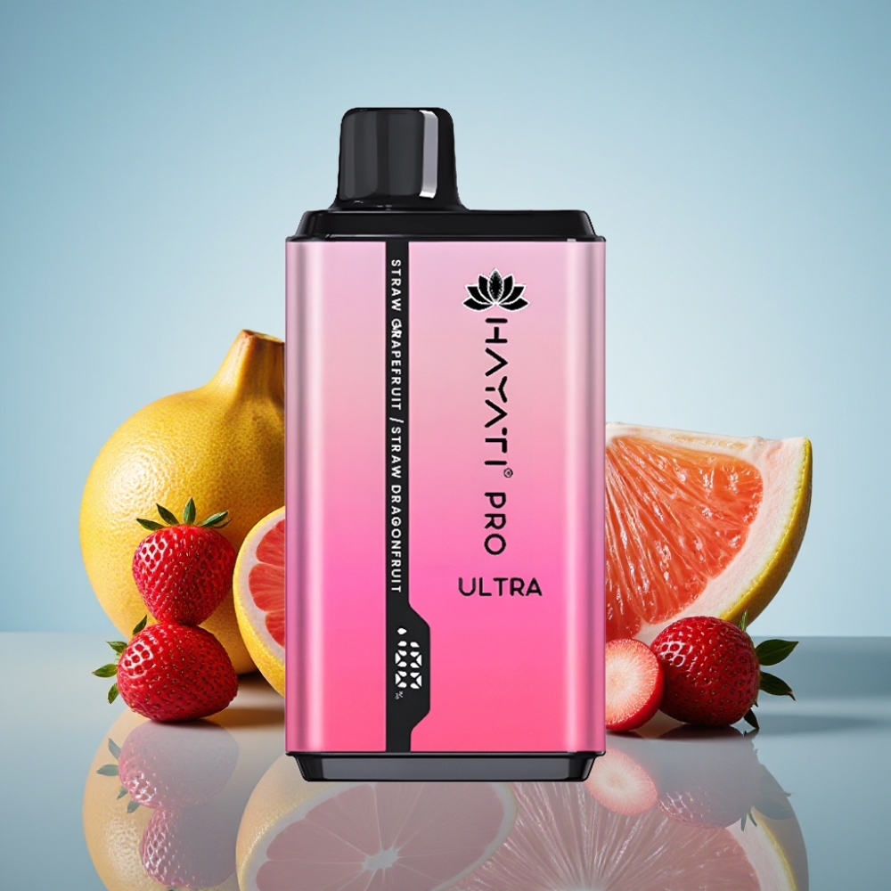 Hayati Pro Ultra 15000 퍼프 스트로베리 자몽 스트로베리 용과 디스포저블 베이프