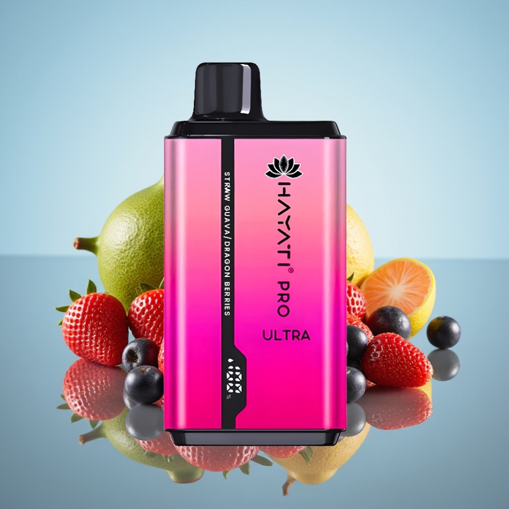 Hayati Pro Ultra 15000 스트로베리 구아바 드래곤 베리즈 디스포저블 베이프