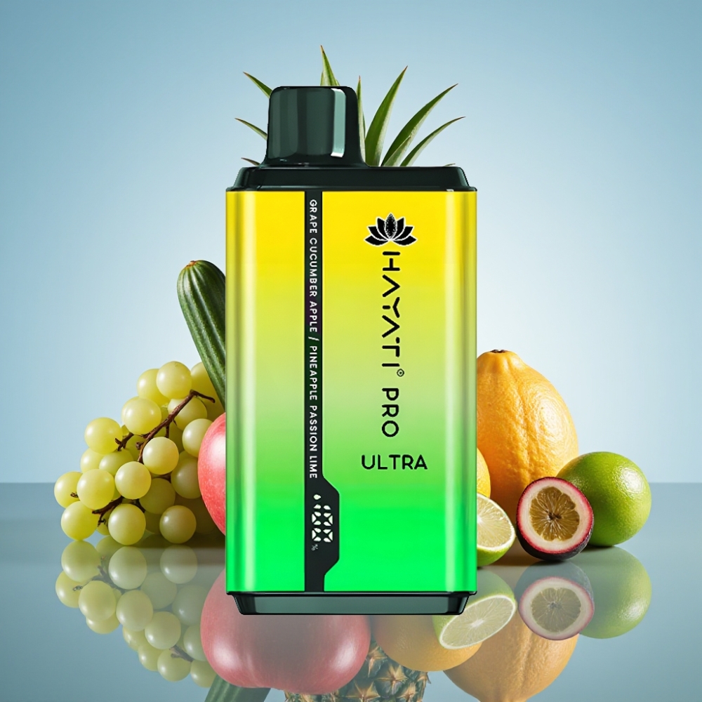 Hayati Pro Ultra 15000 퍼프 디스포저블 베이프 포도 오이 사과 파인애플 패션