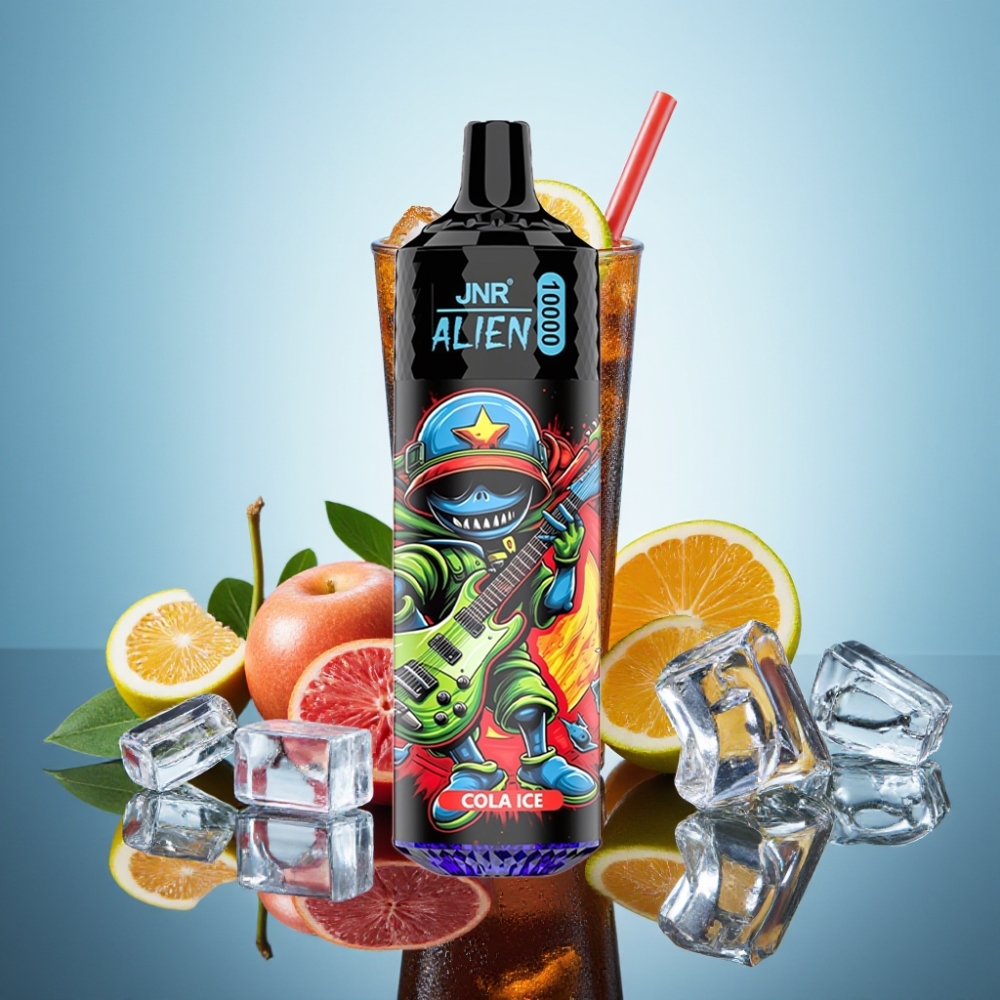 JNR Alien 10000 퍼프 디스포저블 베이프 콜라 아이스, 850mAh, 1.2옴 메시 코일, 20ml