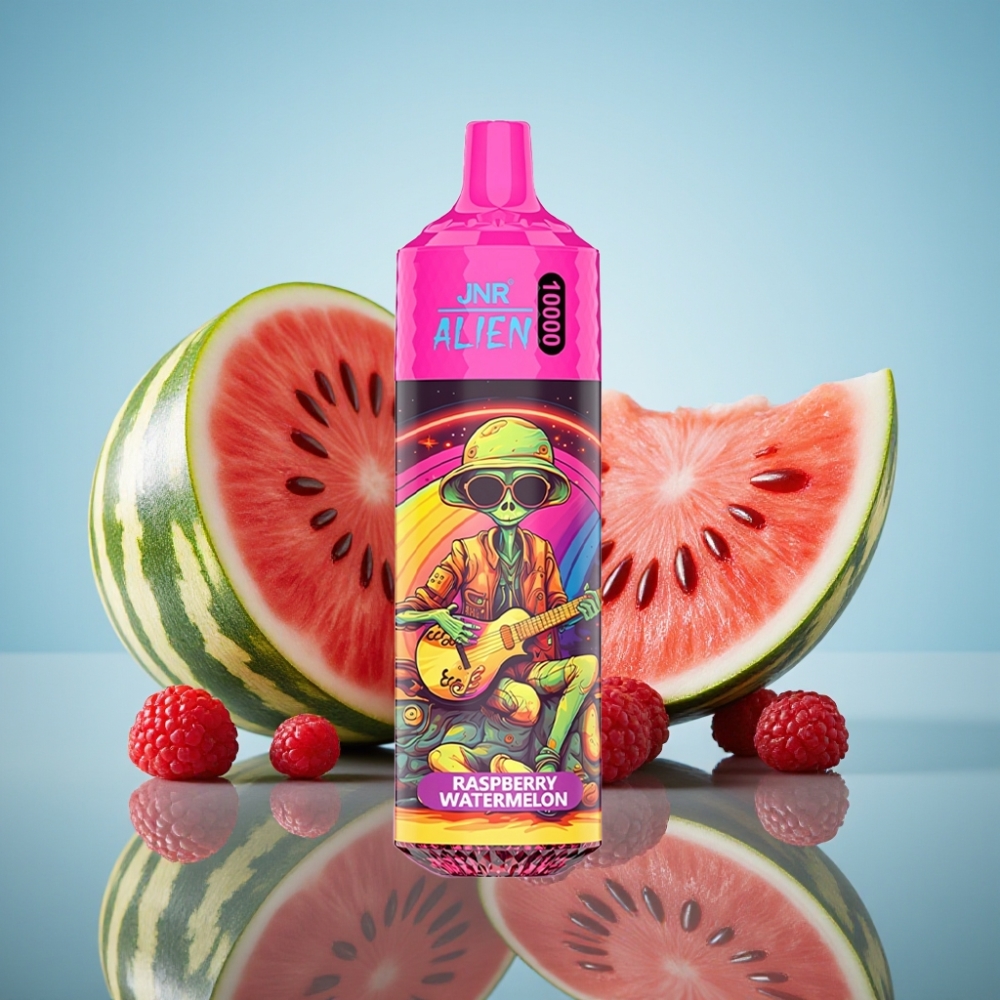 JNR Alien 10000 퍼프 디스포저블 베이프 라즈베리 워터멜론 850mAh 20ml