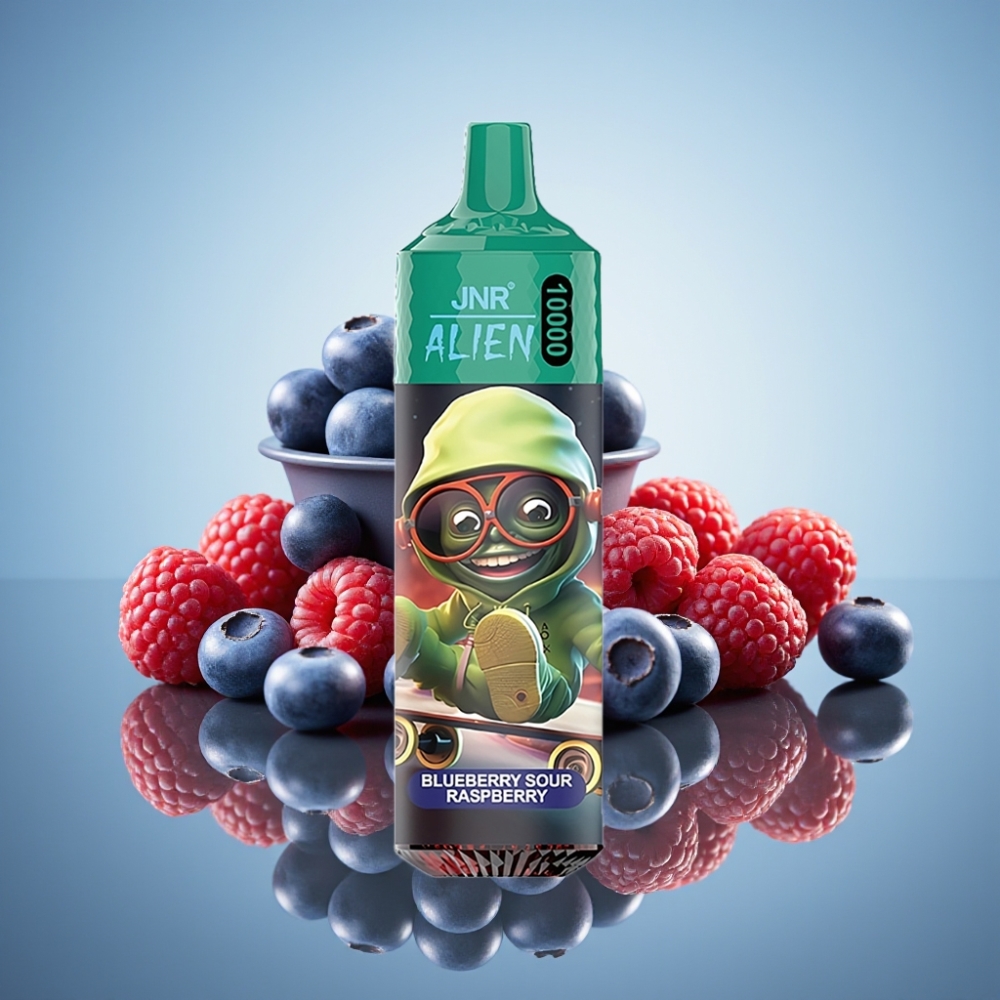 JNR Alien 10000 퍼프 블루베리 사우어 라즈베리 디스포저블 베이프 850mAh 타입-C