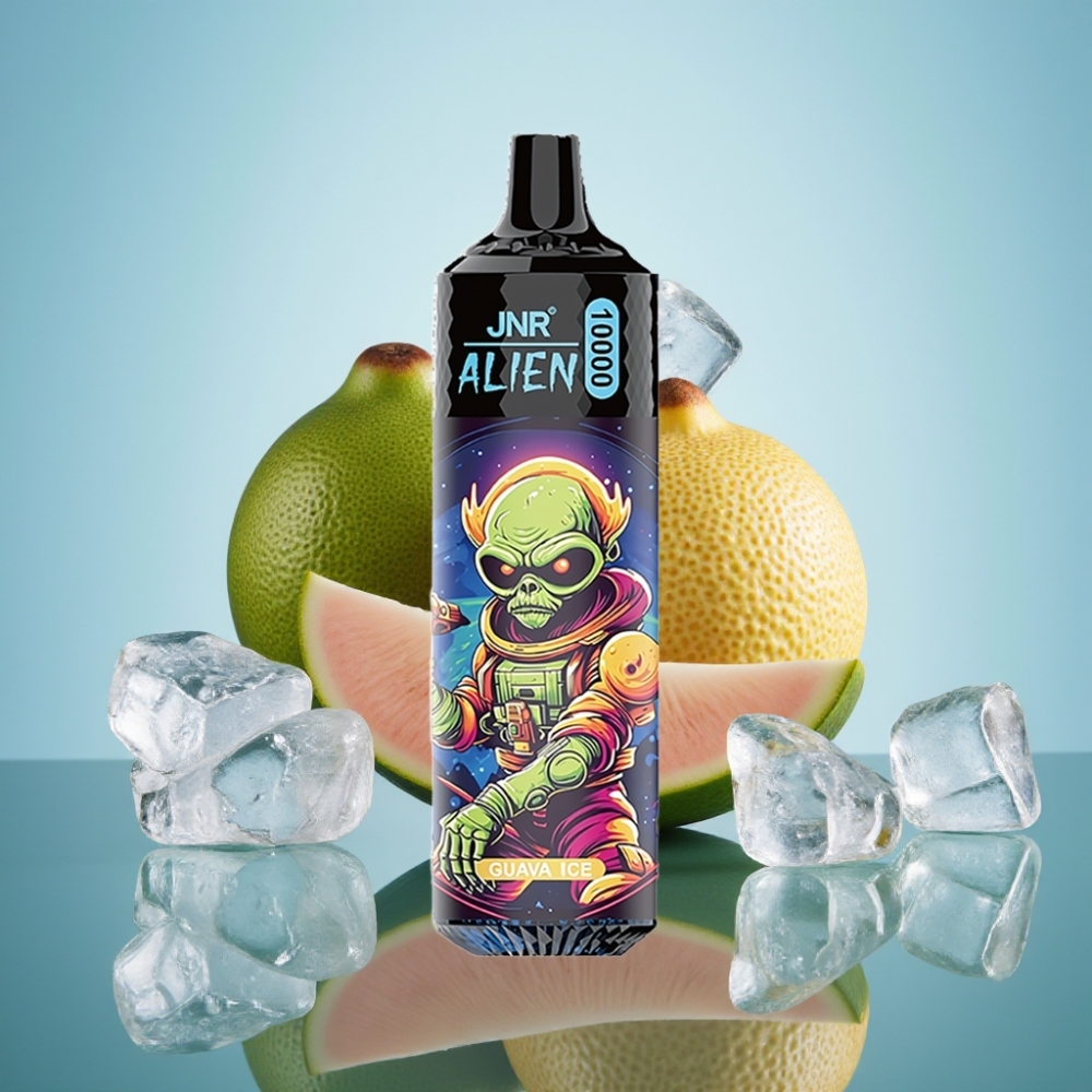JNR Alien 10000 Puffs 디스포저블 베이프 구아바 아이스 850mAh 타입-C RGB