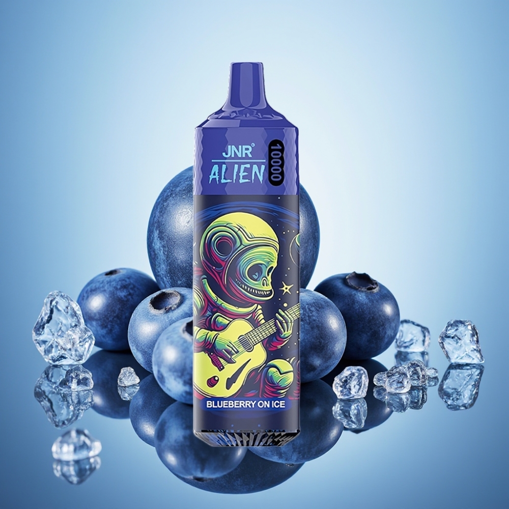 JNR Alien 10000 Puffs 디스포저블 베이프 블루베리 온 아이스 850mAh 타입-C RGB