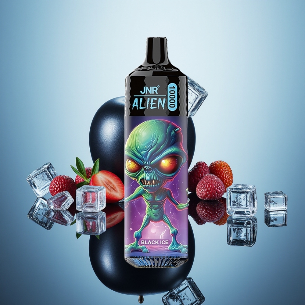 JNR Alien 10000 Puffs 블랙아이스 디스포저블 베이프 850mAh 타입-C RGB