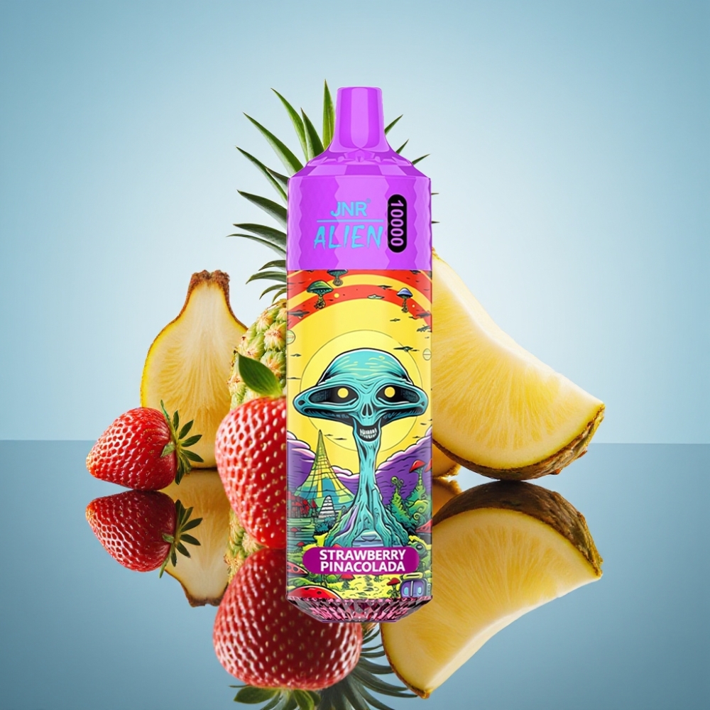 JNR Alien 10000 Puffs 스포츠 디자인 LED 스트로베리 피나 콜라다