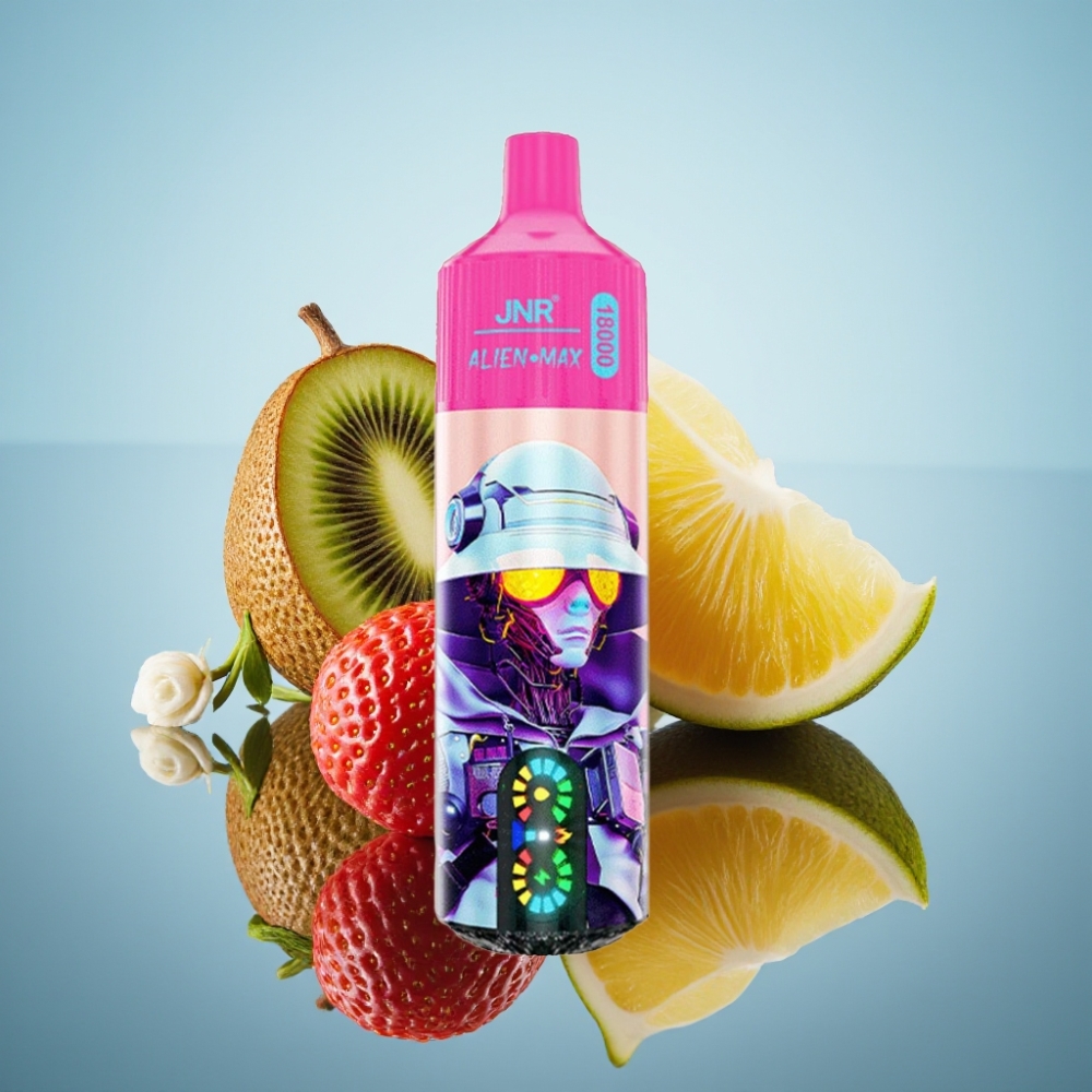 JNR Alien Max 18000 Puffs 스트로베리 키위 듀얼 메시 코일 스마트 LED 디스플레이