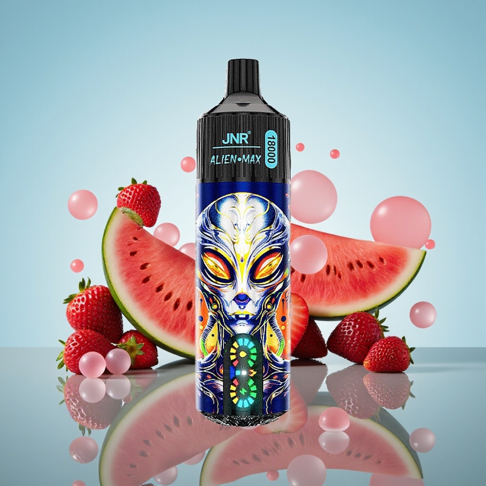 JNR Alien Max 18000 Puffs 듀얼 메시 코일 스트로베리 워터멜론 버블검 디스포저블 베이프