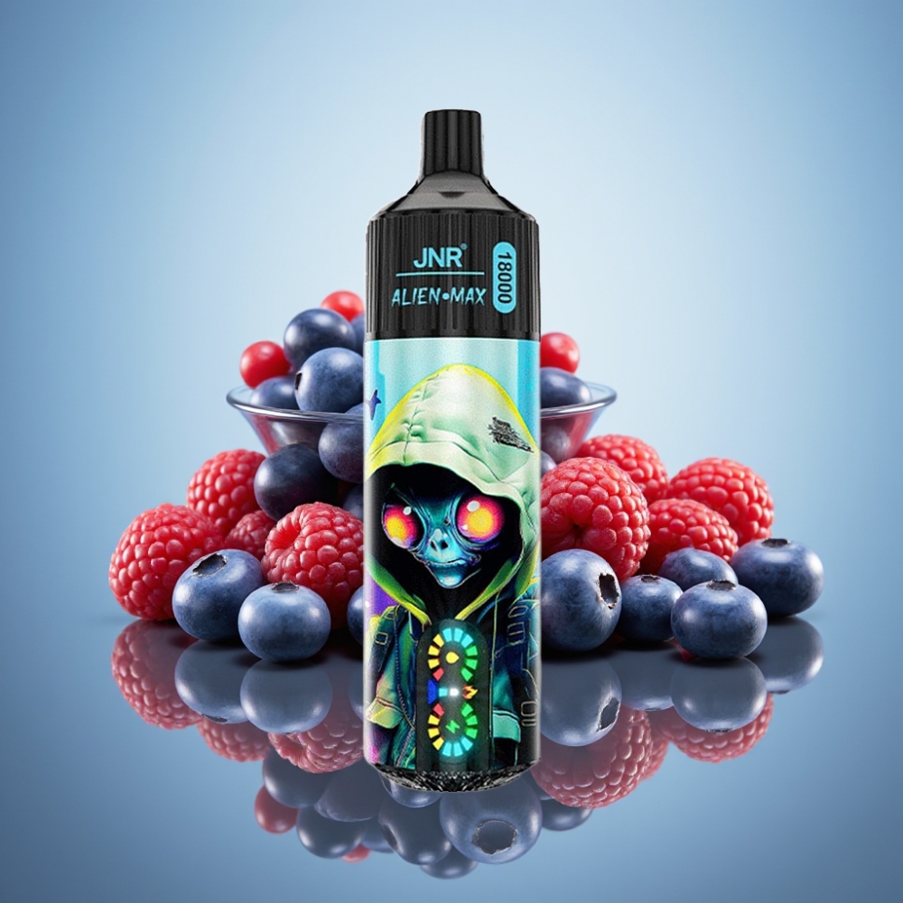 JNR Alien Max 18000 퍼프 듀얼 메시 코일 블루베리 라즈베리 전자담배