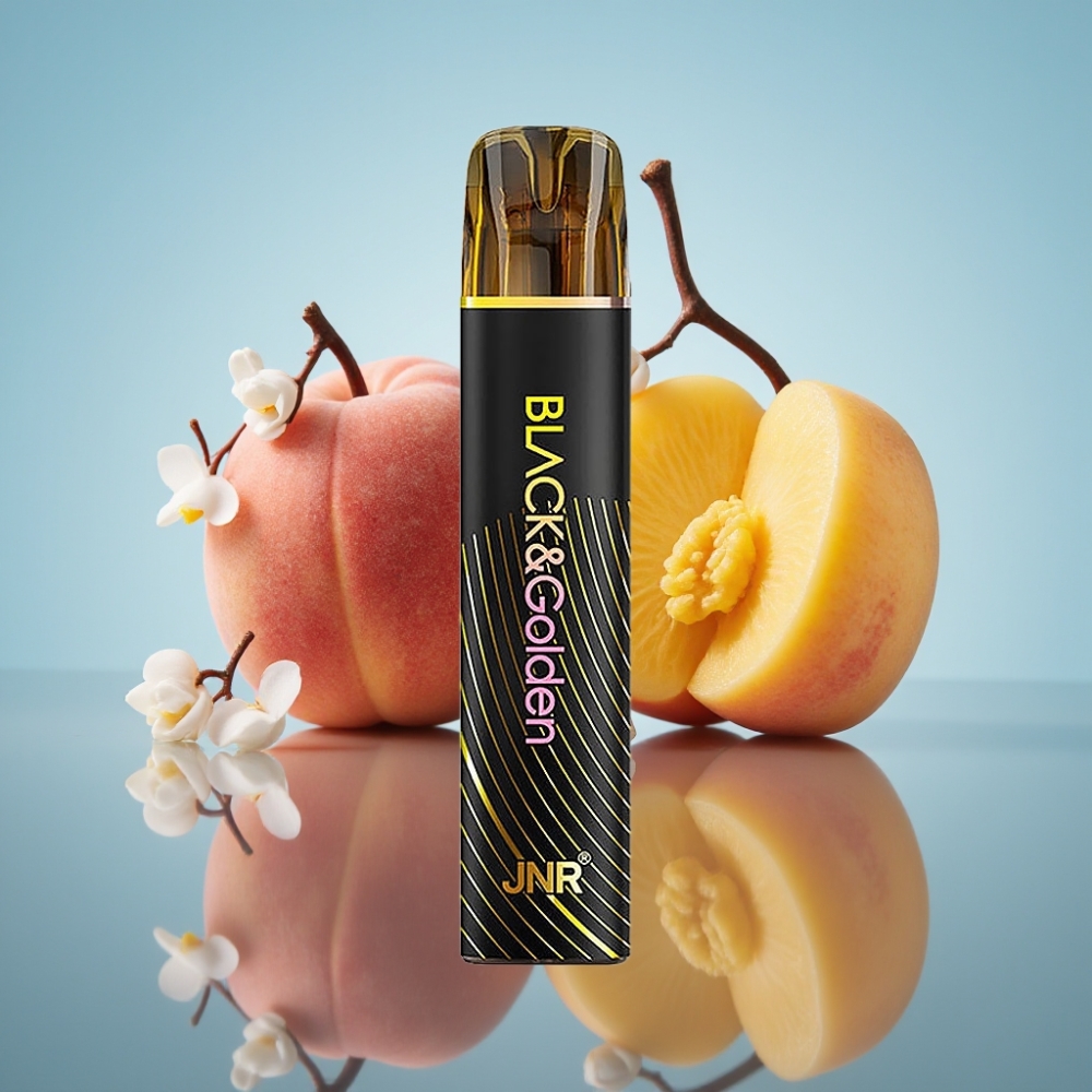JNR Black&Golden 600+200 퍼프 디스포저블 베이프 피치 망고 (550mAh, 2ml)