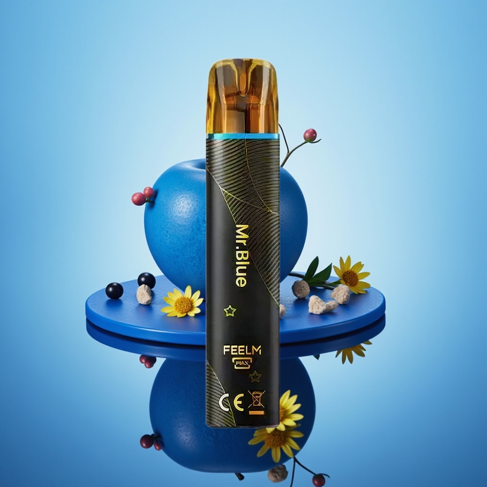JNR Black&Golden 600+200 퍼프 디스포저블 베이프 미스터 블루 (550mAh, 2ml)