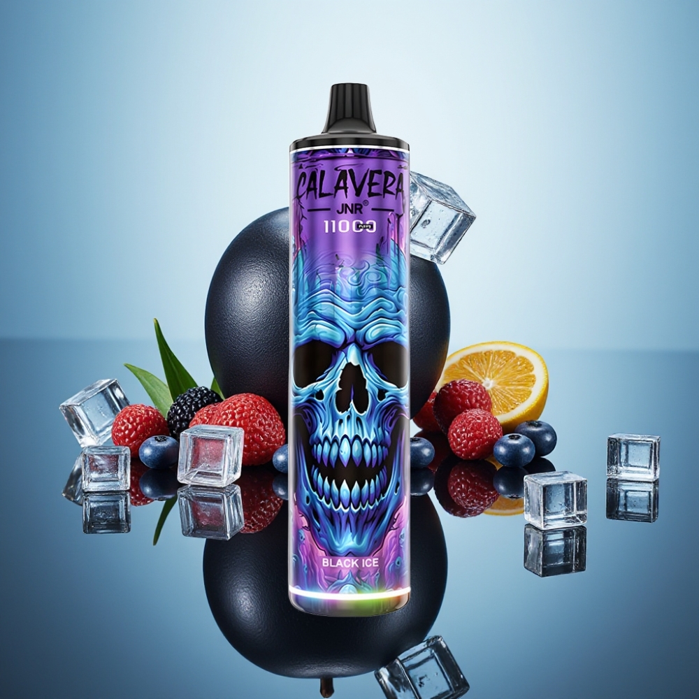 JNR Calavera 11000 퍼프 디스포저블 베이프 블랙 아이스 (Type-C 충전, 850mAh, 21ml)