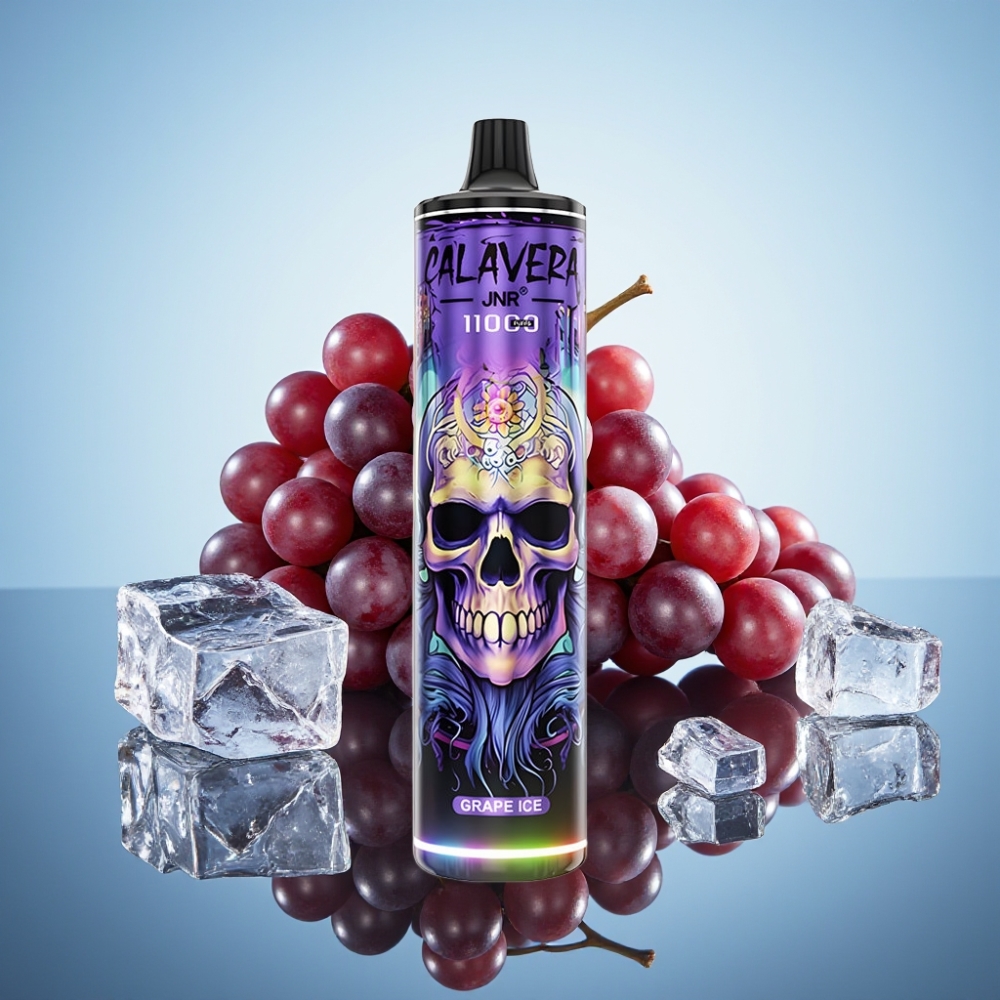 JNR Calavera 11000 퍼프 디스포저블 베이프 그레이프 아이스 (Type-C, 850mAh, 21ml)