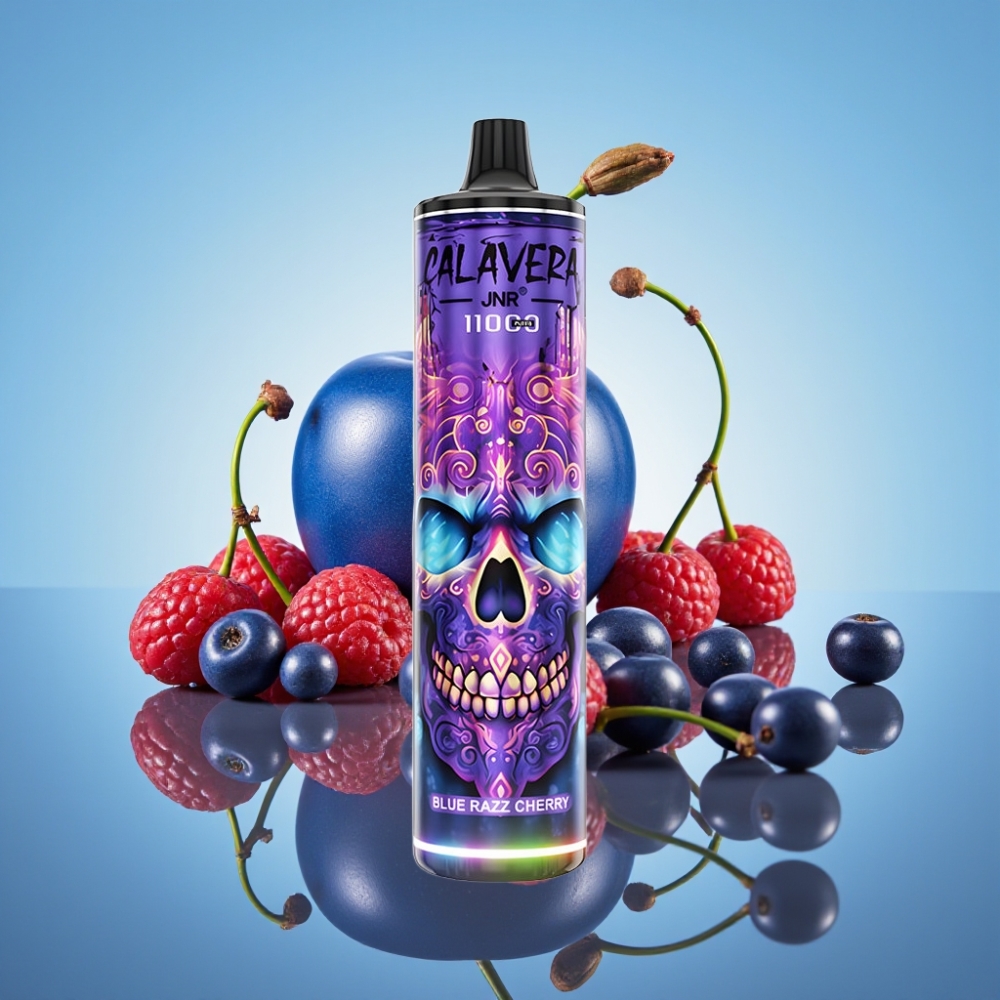 JNR Calavera 11000 퍼프 디스포저블 베이프 블루 라즈 체리 (Type-C, 850mAh, 21ml)