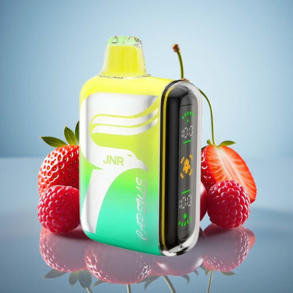 JNR Capsule 15000 퍼프 스트로베리 라즈베리 체리 디스포저블 베이프 듀얼 메쉬 코일 20ml