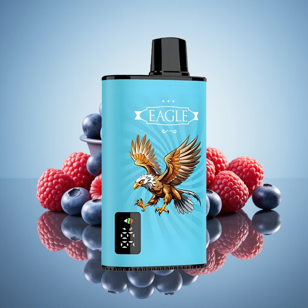 JNR EAGLE Smart 23000 퍼프 디스포저블 베이프 블루베리 사우러 라즈베리 (디지털 스크린, 1.0옴 메쉬 코일, 조절형 에어플로우)