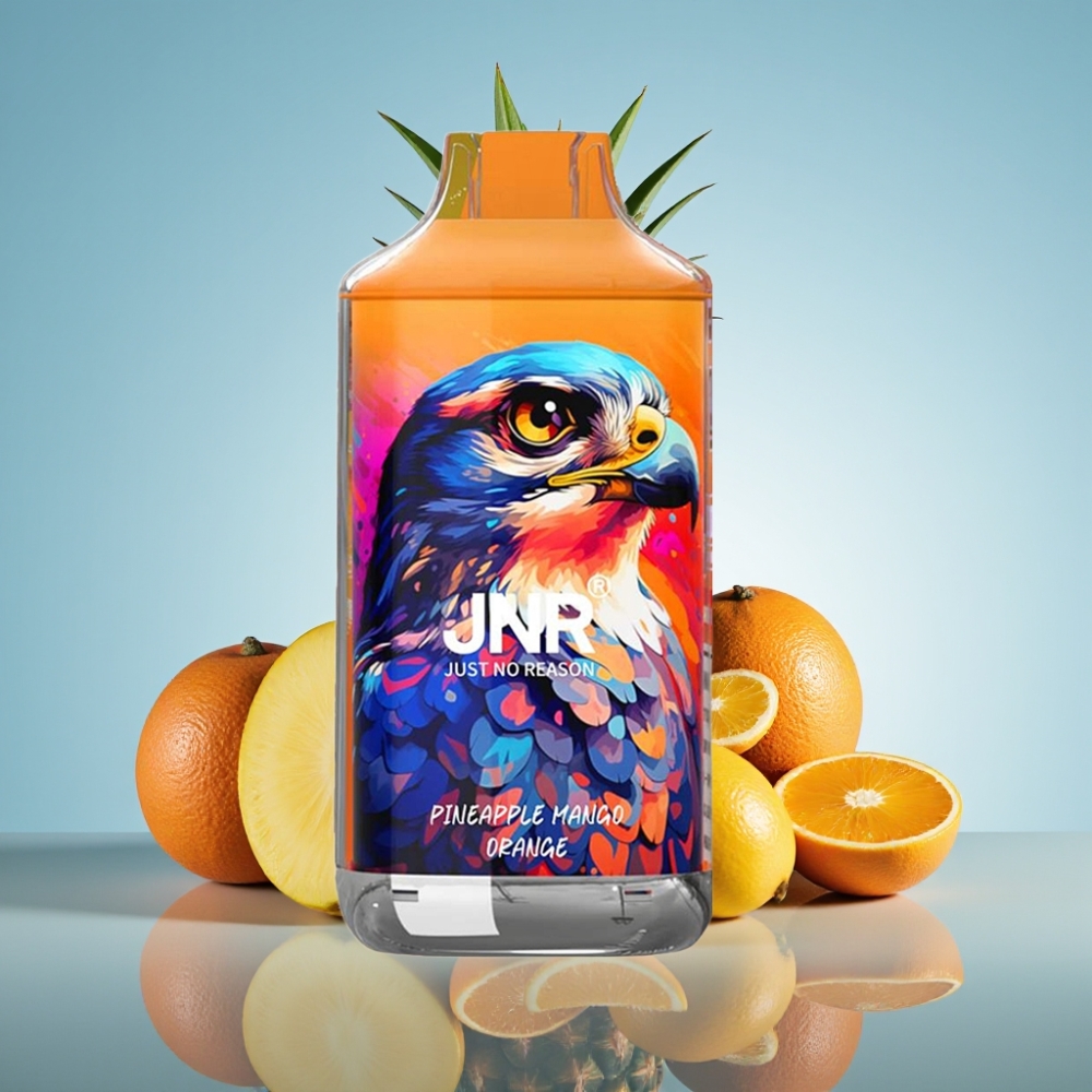 JNR Falcon 16000 퍼프 디스포저블 베이프 파인애플 망고 오렌지 (듀얼 메시 코일, 22ml)