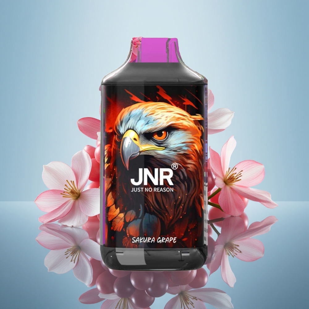 JNR Falcon 16000 Puffs 사쿠라 포도 디스포서블 베이프 (듀얼 메쉬 코일, 22ml)
