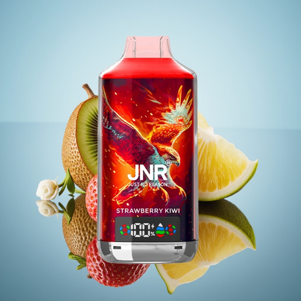 JNR Falcon X 18000 퍼프 스트로베리 키위 디지털 듀얼 메시 디스포저블 베이프