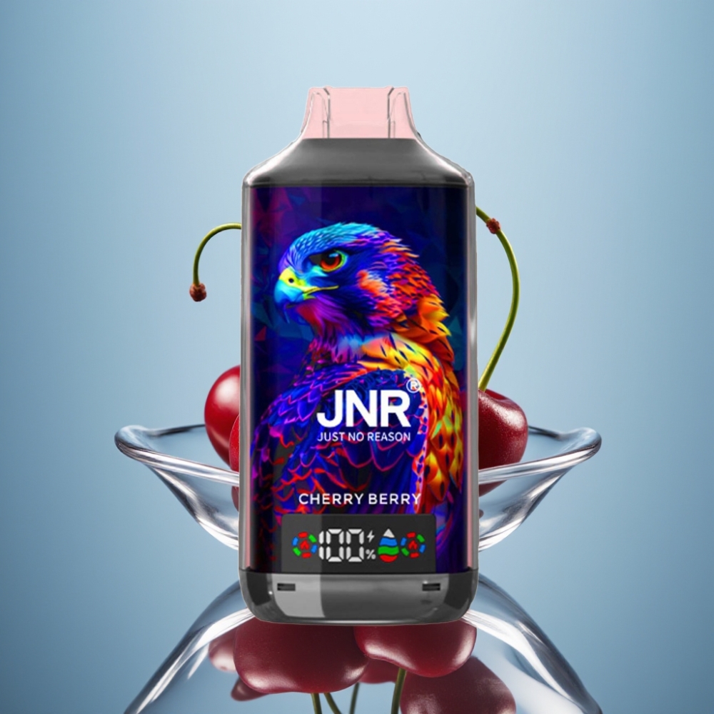 JNR Falcon X 18000 퍼프 체리 베리 디지털 디스플레이 듀얼 메쉬 코일