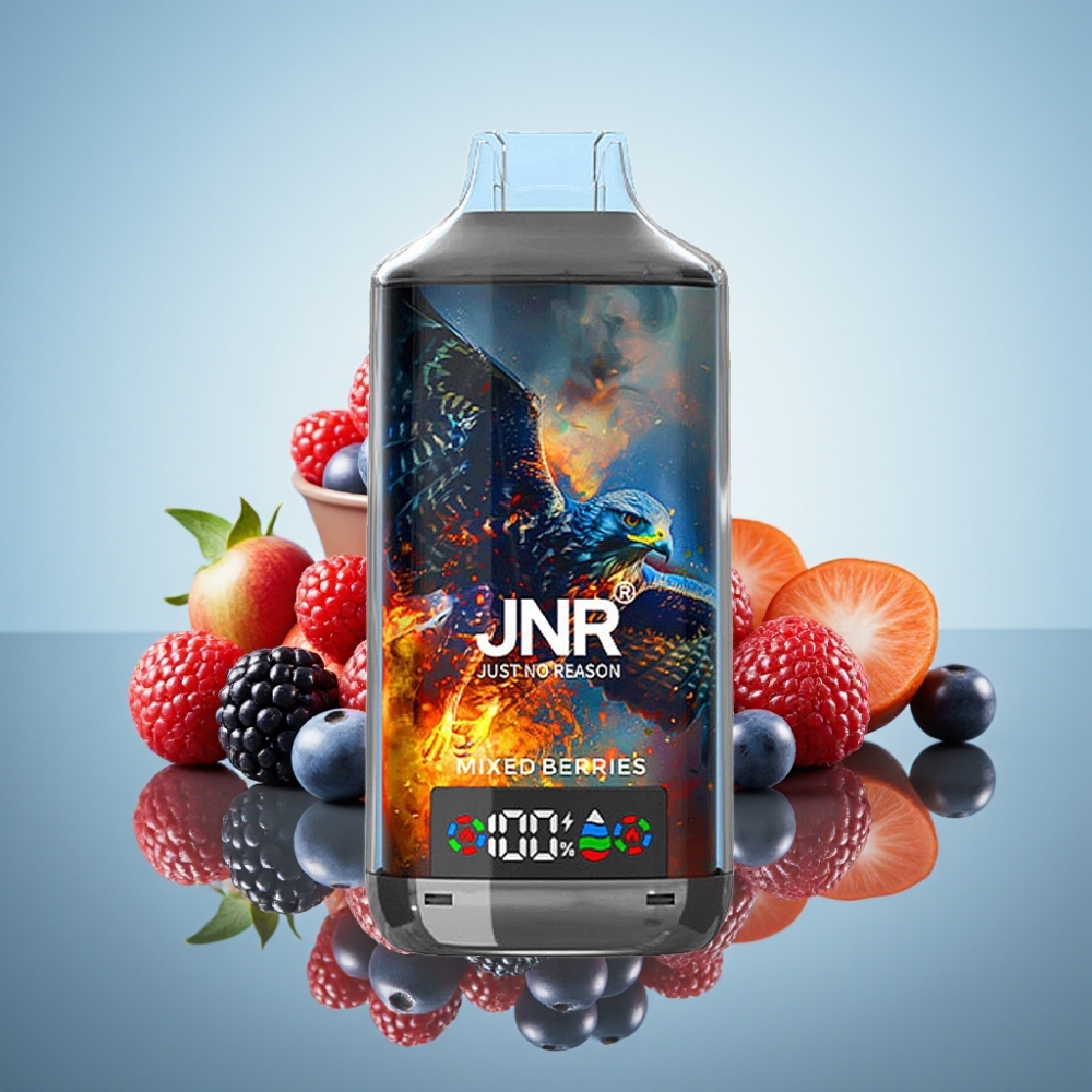 JNR Falcon X 18000 퍼프 듀얼 메시 코일 믹스드 베리 디지털 디스플레이