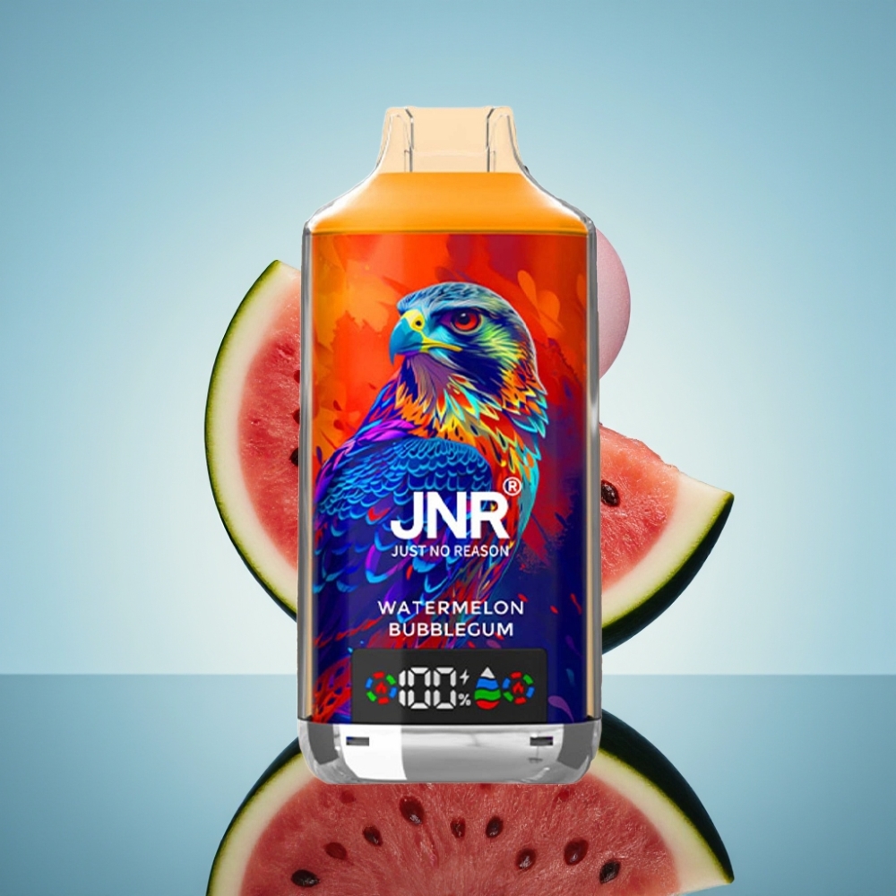 JNR Falcon X 18000 퍼프 워터멜론 버블검 듀얼 메시 코일 디지털 디스플레이