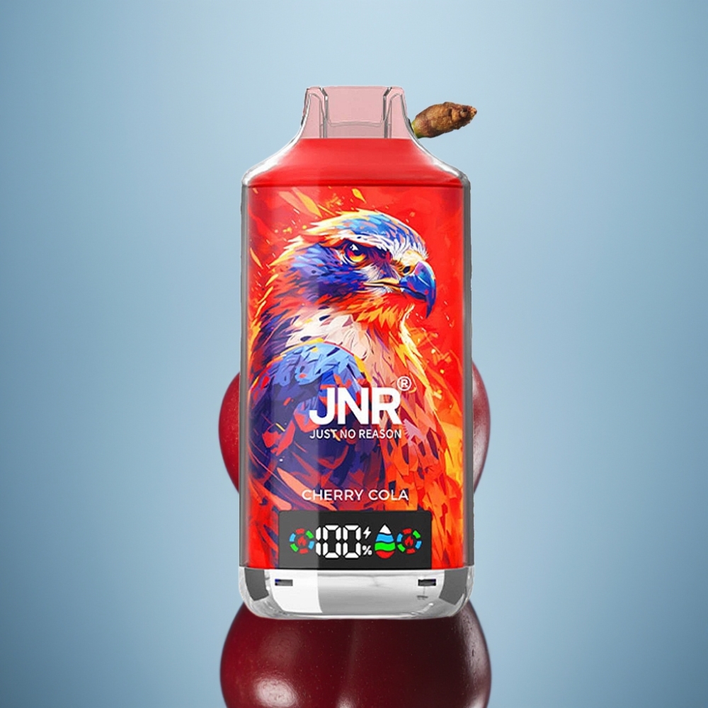 JNR Falcon X 18000 퍼프 체리 리즌 디지털 디스플레이 듀얼 메쉬 코일