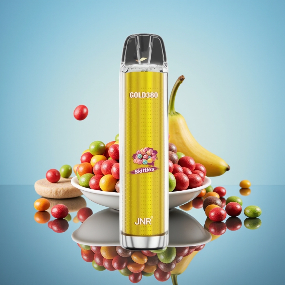 JNR Glod380 6000 퍼프 디스포저블 베이프 스키틀즈 맛 1500mAh 메시 코일