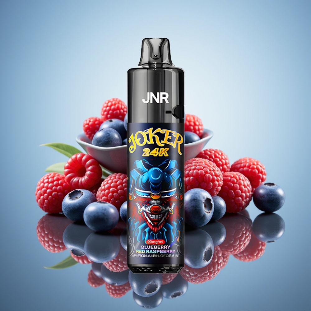 JNR Joker 24K Puffs 리필러블 디스포저블 베이프 블루베리 레드 라즈베리 (800mAh, 2+10ml)