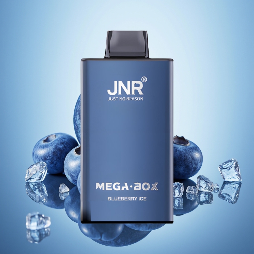 JNR Mega Box 25000 퍼프 디스포저블 베이프 블루베리 아이스 (30ml, 850mAh, 듀얼 메시 코일)