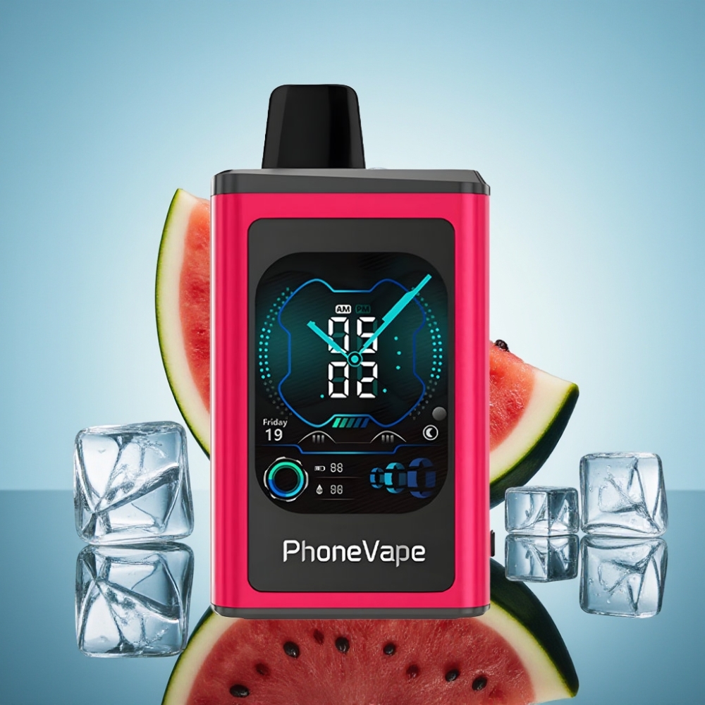 JNR PhoneVape 30000 퍼프 디스포저블 베이프 워터멜론 아이스, 850mAh 배터리, 터보 모드, 앱 제어