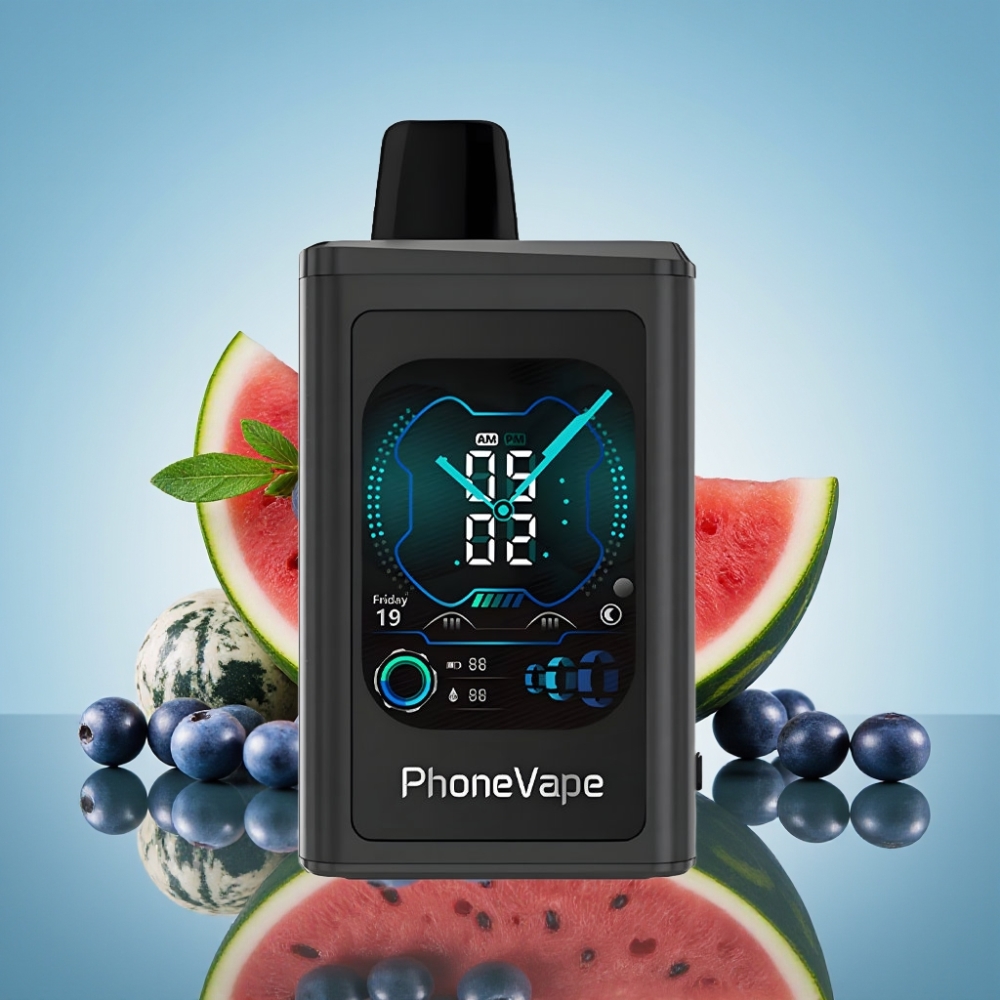 JNR PhoneVape 30000 퍼프 블루베리 워터멜론 디스포저블 베이프 터보 모드 앱 컨트롤