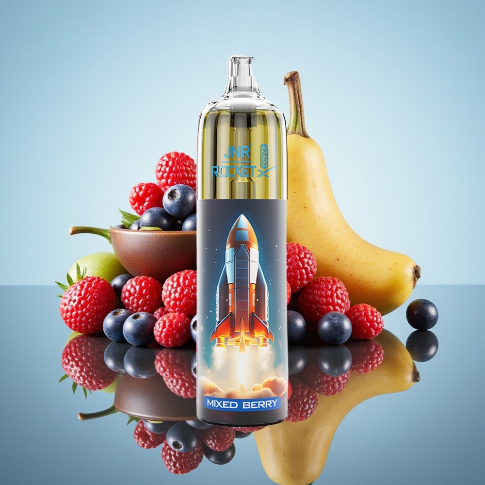 JNR Rocket-X 12400 퍼프 디스포저블 베이프 믹스드 베리 (조절형 공기흐름, 1.2옴 메시 코일, 850mAh)