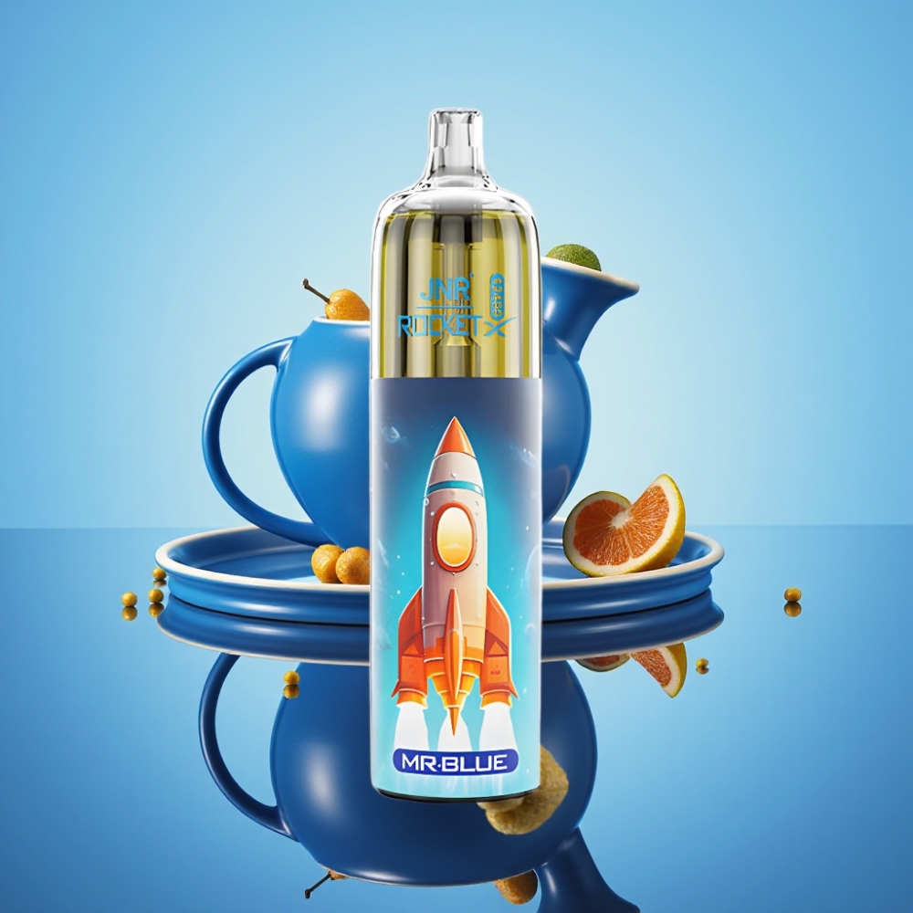 JNR Rocket-X 12400 퍼프스 디스포저블 베이프 미스터 블루 - 조절형 공기흐름, 850mAh, 25ml