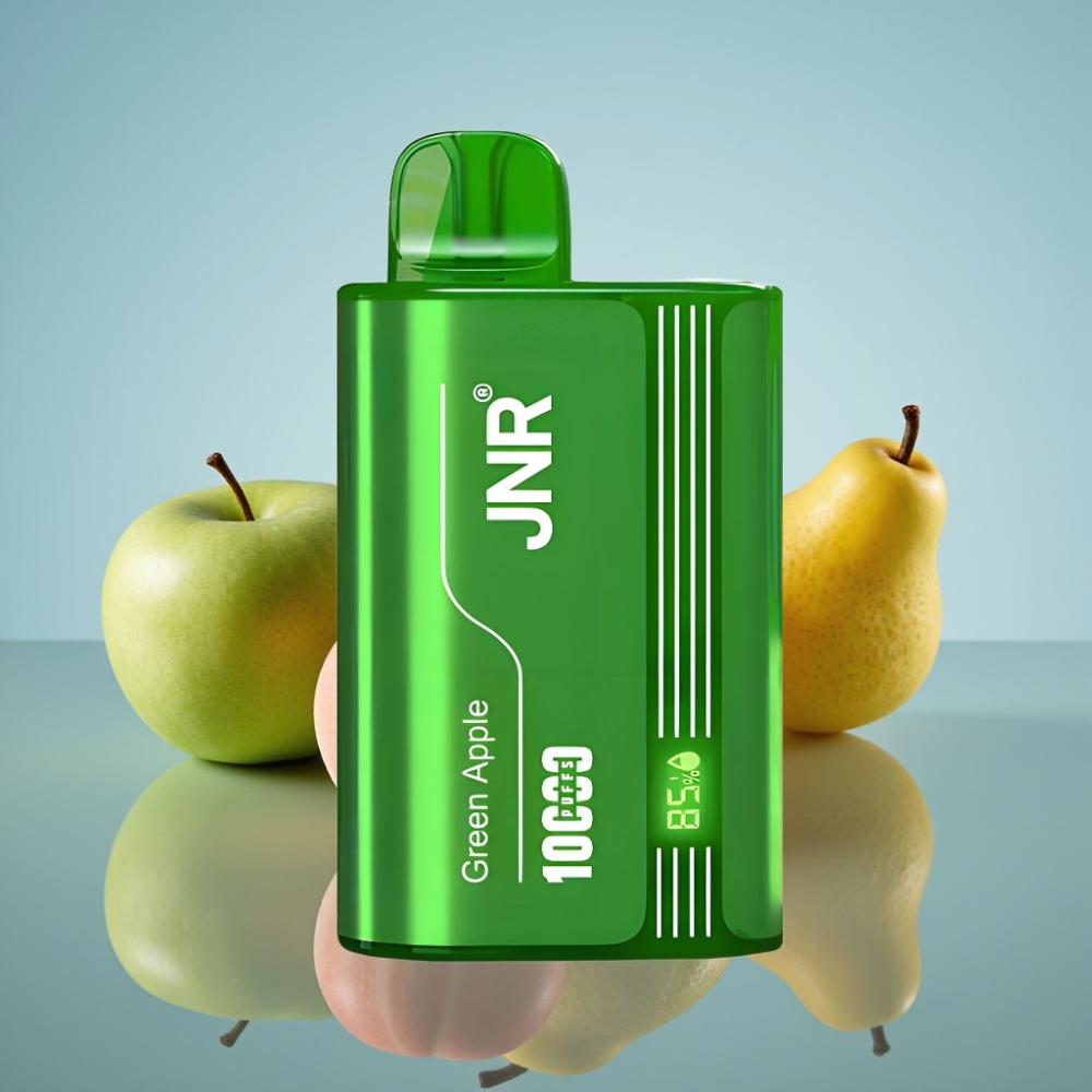JNR Tank 10000 Puffs 디스포저블 베이프 그린 애플 피치 페어 (에어플로우 조절, 650mAh)