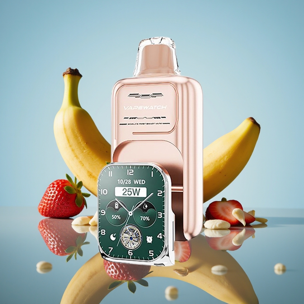 JNR VapeWatch 30000 퍼프 스트로베리 바나나 일회용 베이프
