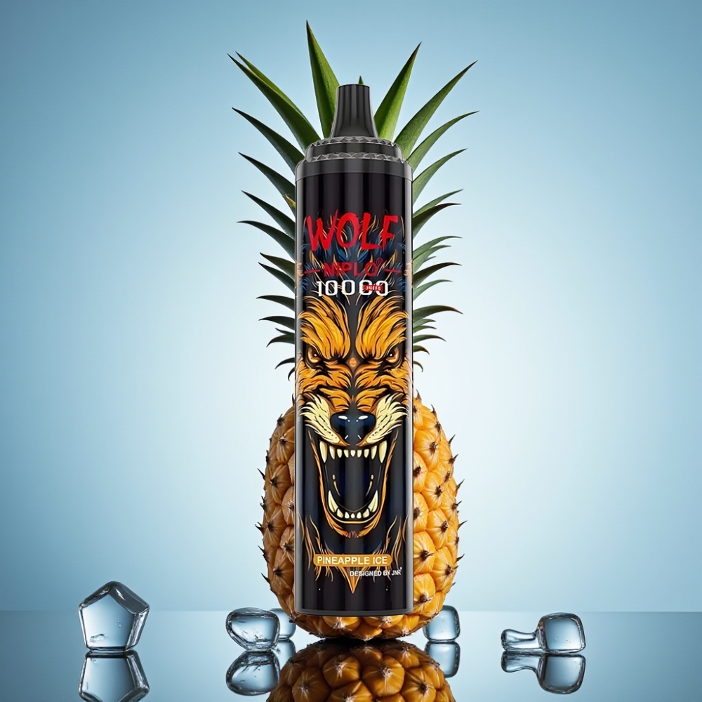 JNR Wolf Niplo 10000 Puffs 디스포저블 베이프 파인애플 아이스 1.0옴 메시 코일 20ml