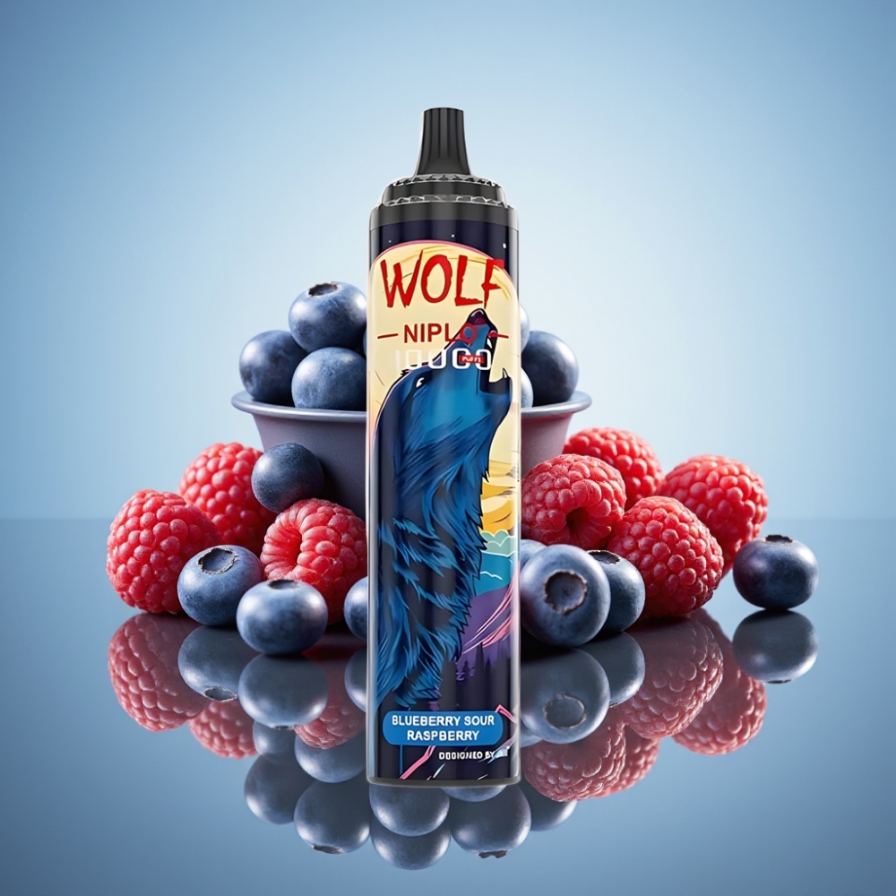 JNR Wolf Niplo 10000 Puffs 블루베리 사우어 라즈베리 메시 코일 1.0옴