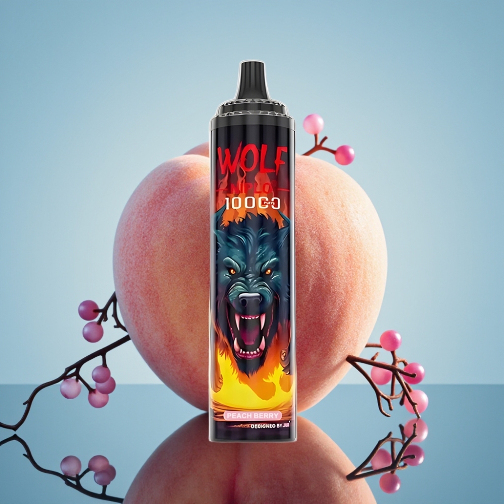 JNR Wolf Niplo 10000 Puffs 복숭아 베리 디스포저블 베이프 메시 코일 1.0옴