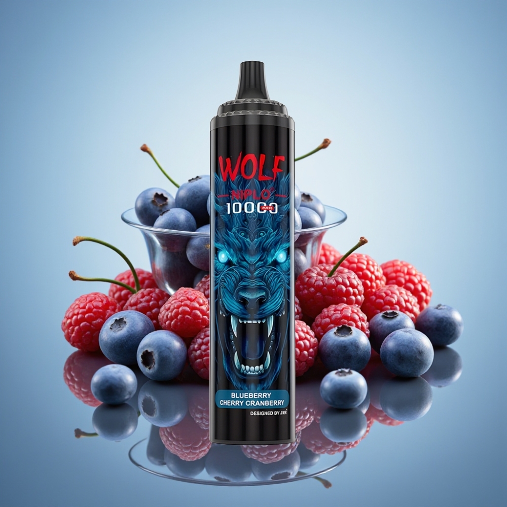 JNR Wolf Niplo 10000 Puffs 블루베리 체리 크랜베리 디스포저블 베이프 20ml 5%
