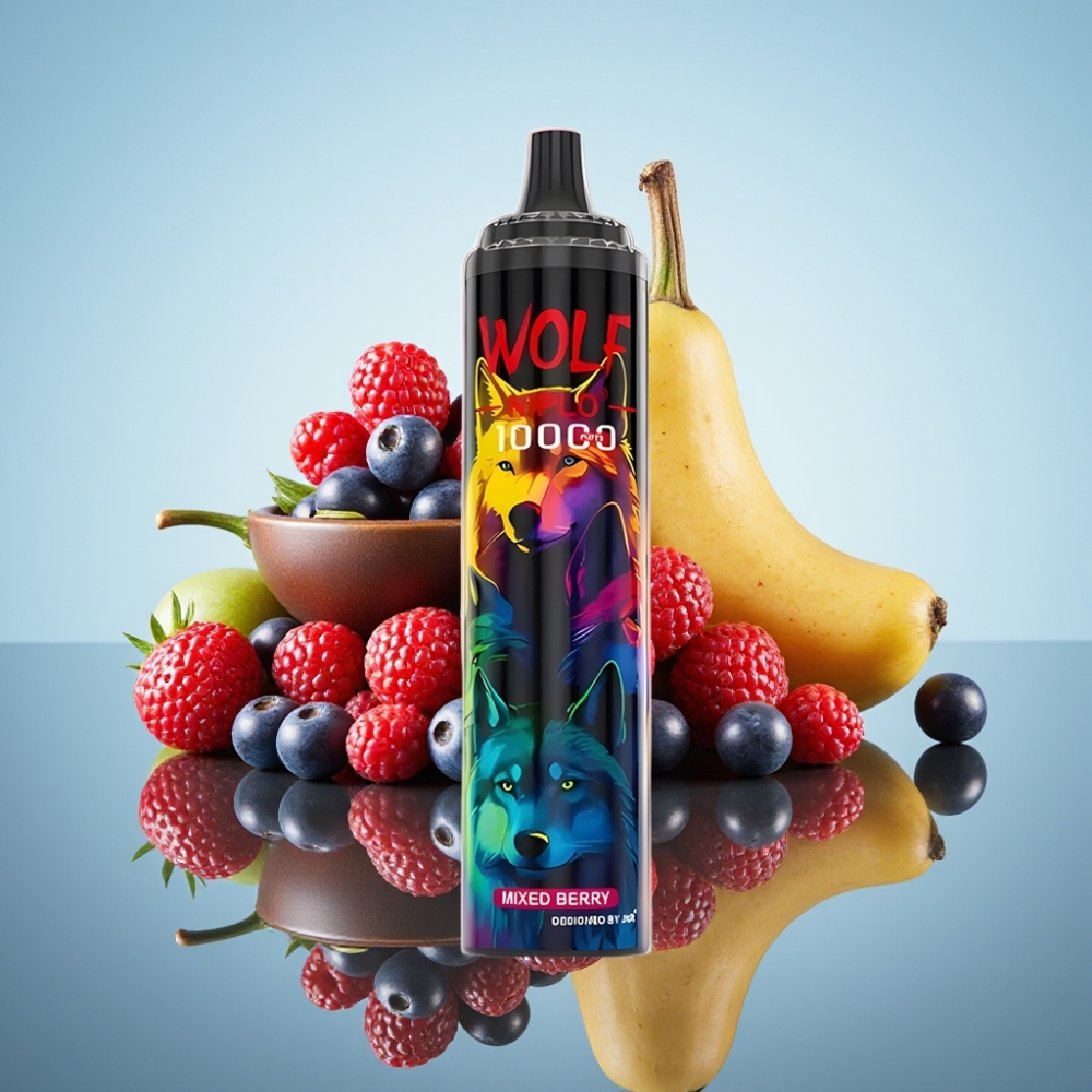 JNR Wolf Niplo 10000 Puffs 디스포저블 베이프 믹스드 베리 (650mAh, 20ml, 5% 니코틴)