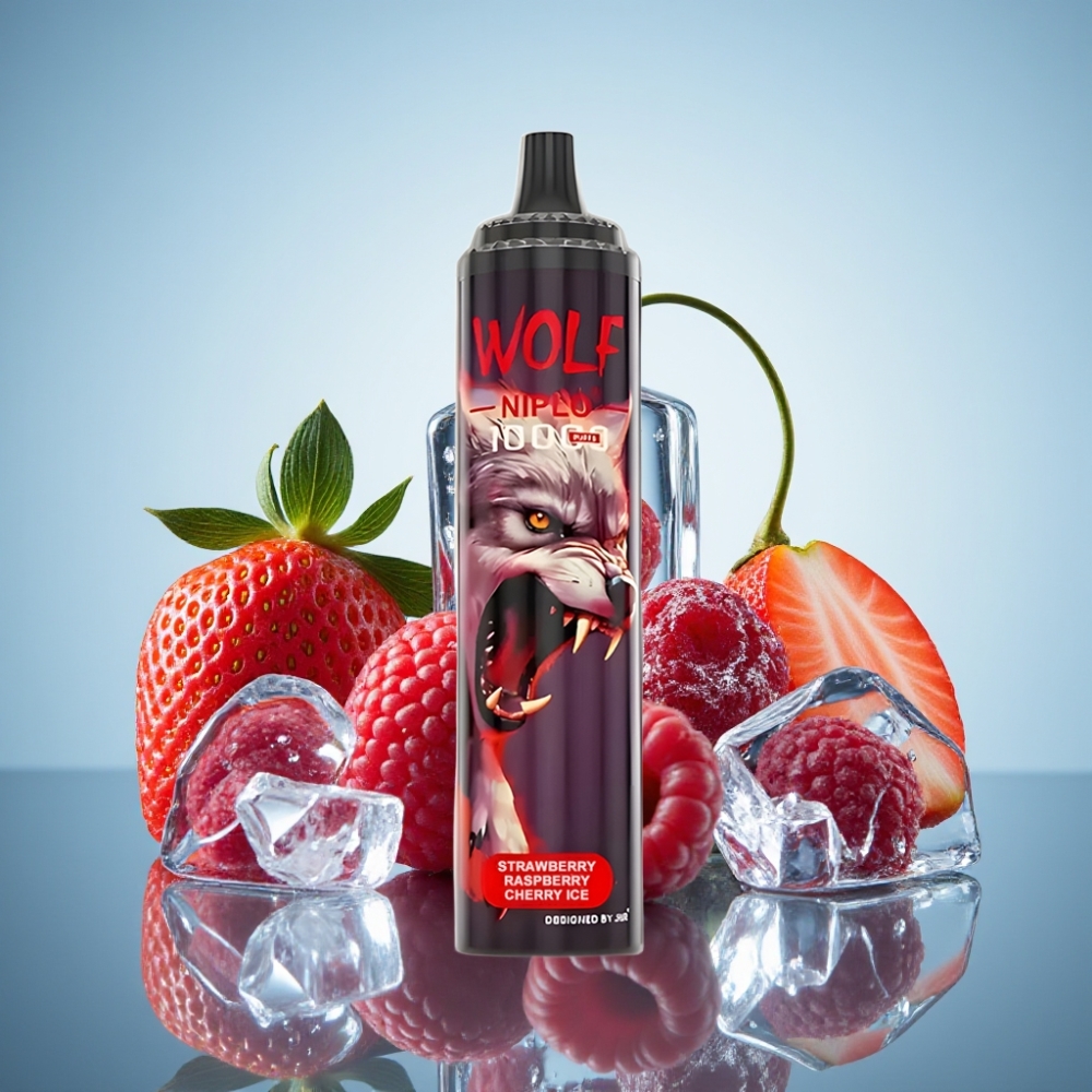 JNR Wolf Niplo 10000 Puffs 스트로베리 라즈베리 체리 아이스