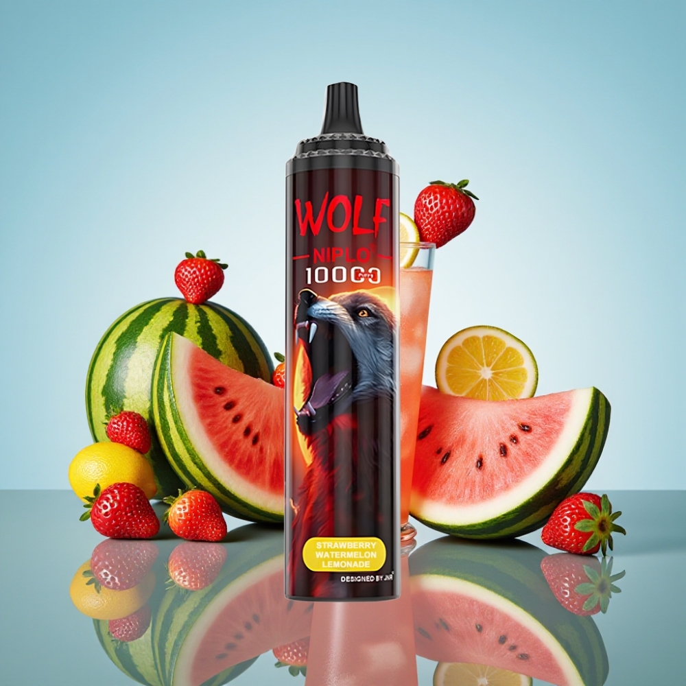 JNR Wolf Niplo 10000 Puffs 스트로베리 워터멜론 레모네이드 메쉬 코일