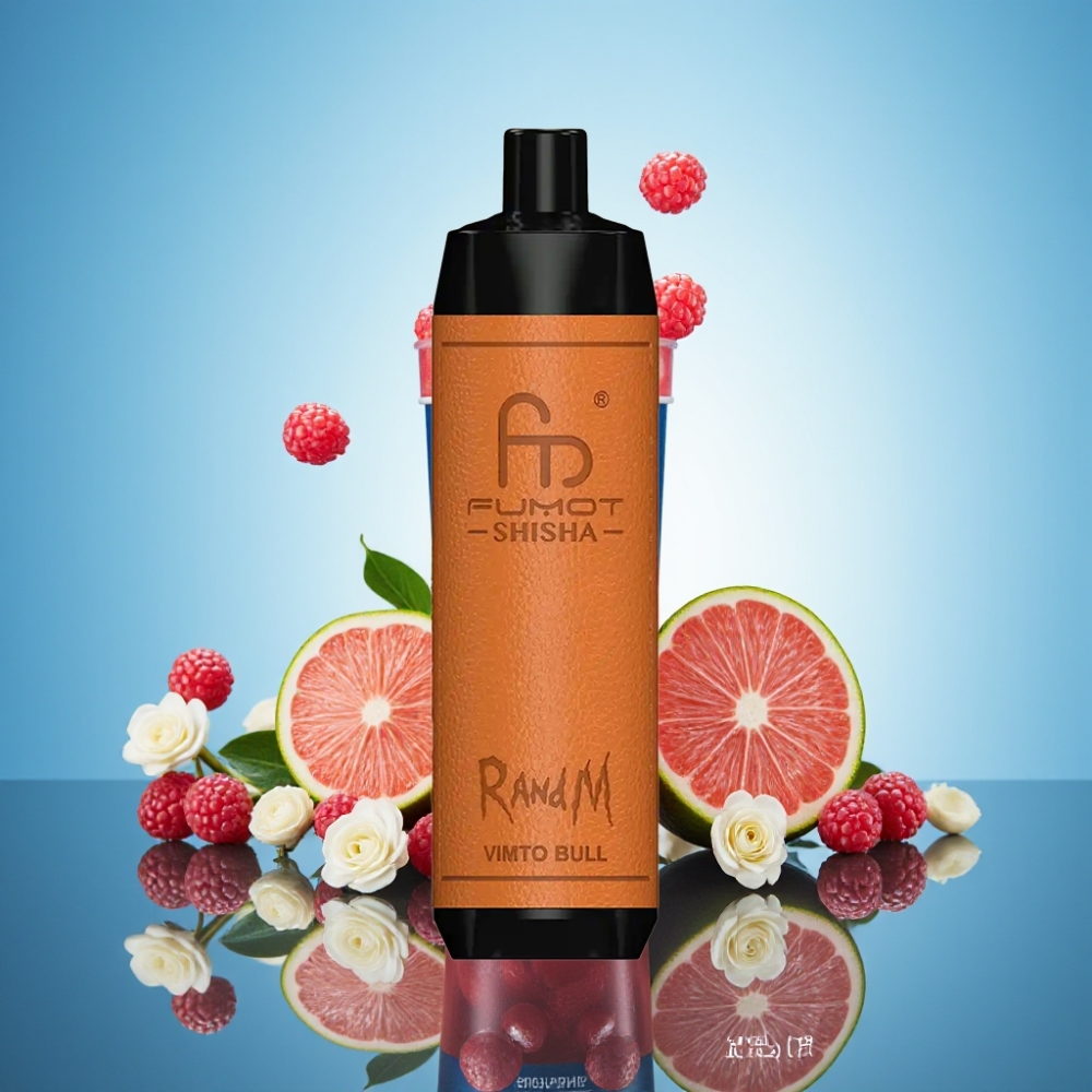 RandM Fumot Shisha 10000 퍼프 디스포저블 베이프 비믹토 불 (LED 인디케이터, 18ml, 0.6옴 메쉬 코일)