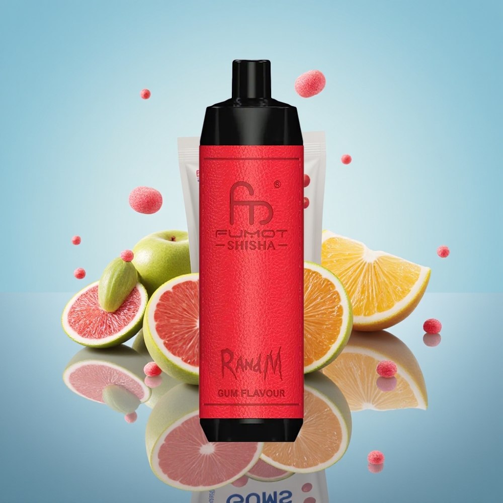 RandM Fumot Shisha 10000 Puffs 디스포저블 베이프 껌 플레이버 (18ml, 0.5% 니코틴)